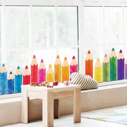 Imagem de Lápis de aquarela Window Clings Whaline Back to School x9