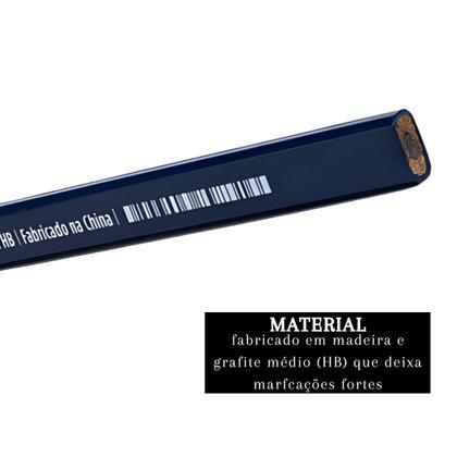 Imagem de Lápis de Carpinteiro Retangular 176mm Profissional Carpintaria Marcenaria  Atlas