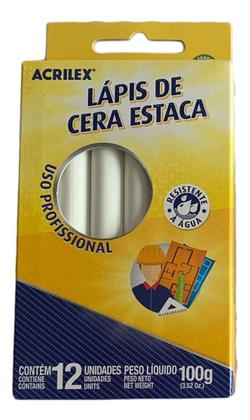 Imagem de Lápis de Cera Estaca ACRILEX - 12 Unidades - BRANCO - 091100519
