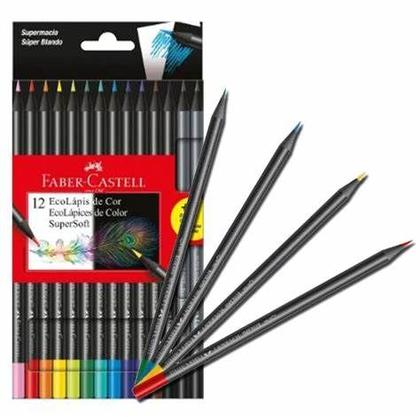 Imagem de Lápis De Cor 12 Cores + 2 Ecolapis Supersoft Faber Castell