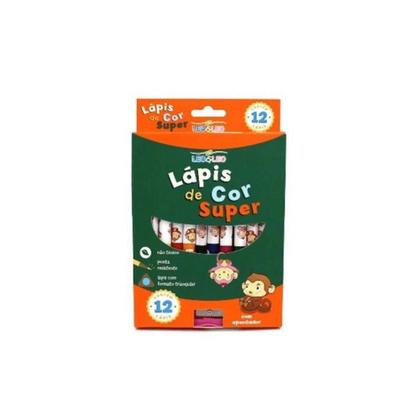 Imagem de Lápis De Cor 12 Cores Jumbo Triangular Com Apontador Leoleo