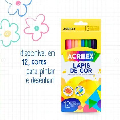 Imagem de Lápis de Cor 12 Cores Sextavado Acrilex