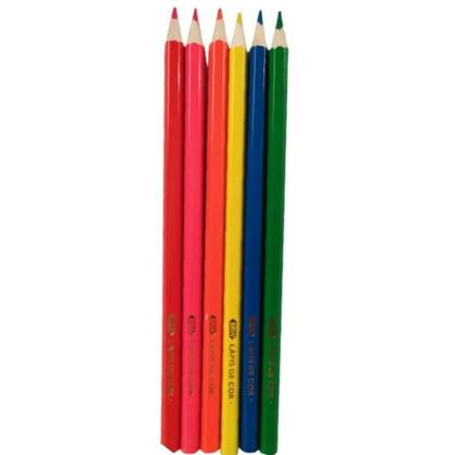 Lápis de Cor 6 cores - Sextavado Tom Neon - Cis Criatic - Lápis de