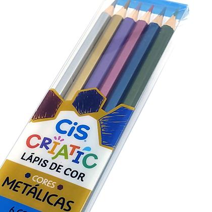 Imagem de Lápis de Cor Criatic Cores Metálicas CiS - 6 Cores