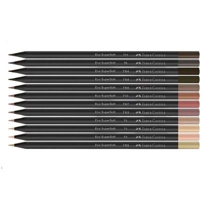 Imagem de Lápis de Cor Ecolápis Supersoft 210713 12 Cores Tons de Pele - Faber Castell
