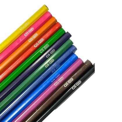 Imagem de Lápis de Cor Escolar 12 Cores Cis Ecolápis sextavado Reciclado