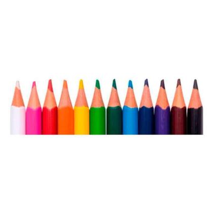 Imagem de Lapis de cor escolar 12 cores triangular ursinho pooh - LEONORA