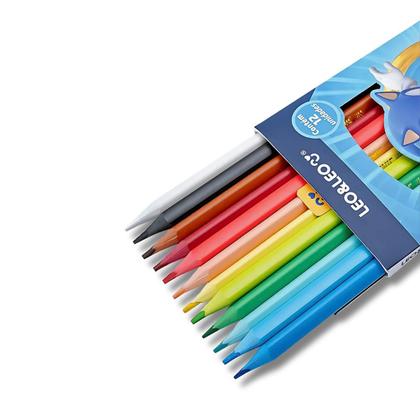 Imagem de Lápis De Cor Escolar Sonic 12 Cores Triangular Leo&Leo