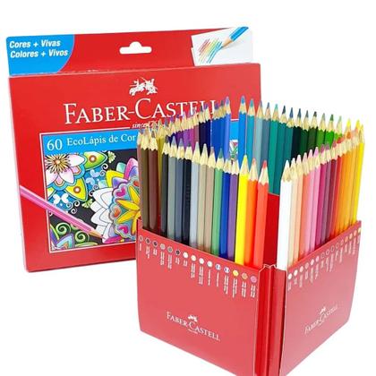 Imagem de Lápis De Cor Faber-Castell 60 Cores Ecolápis Sextavado