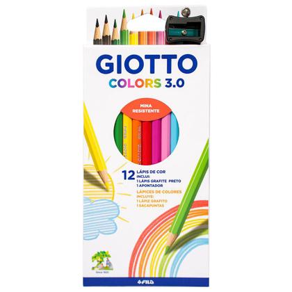 Imagem de Lapis de Cor Giotto 3.0 Estojo 12 Cores+Grafite+Apontador