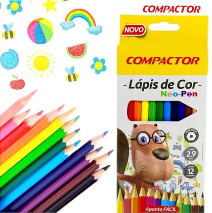 Imagem de Lápis De Cor Grande 12 Cores Neo-pen Hexa Compactor