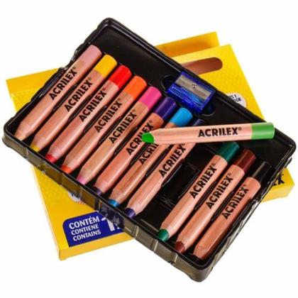 Imagem de Lapis de cor jumbo c/12un super mina 11mm - acrilex