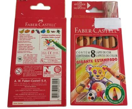 Imagem de Lápis de cor jumbo estampado 08 cores Faber Castell