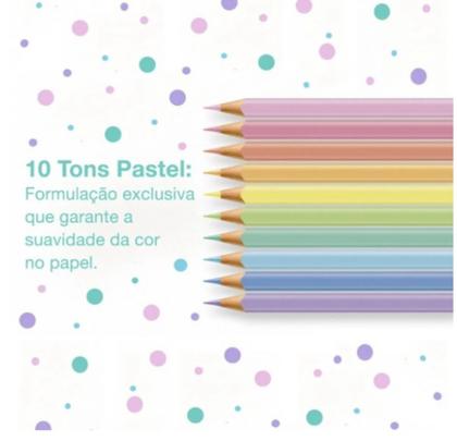 Imagem de Lápis De Cor Multicolors 10 Cores Tons Pastéis Ecolápis Faber Castell