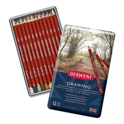 Imagem de Lápis de Cor Permanente Derwent Drawing 12 Cores Estojo Lata