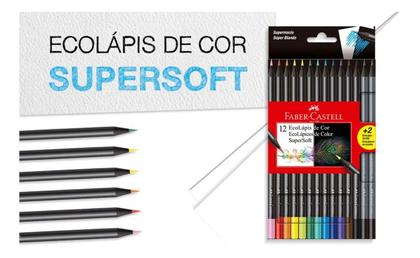 Imagem de Lapis De Cor Supersoft Faber Castell 12 Cores +2 Lapis Preto
