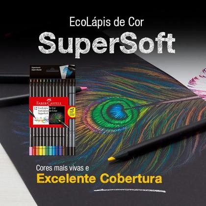 Imagem de Lapis De Cor Supersoft Faber Castell 12 Cores +2 Lapis Preto