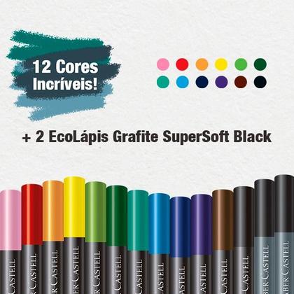 Imagem de Lapis De Cor Supersoft Faber Castell 12 Cores +2 Lapis Preto