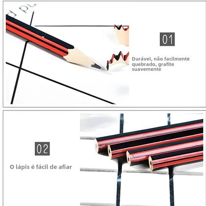 Imagem de Lápis de Esboço Infantil HB com Borracha - Pacote com 30, 50 ou 100 Unidades