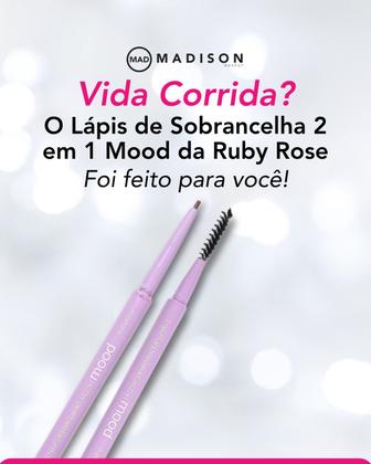 Imagem de Lápis de Sobrancelha 2 em 1 Mood Ruby Rose (Com Escovinha) Cor:Dark