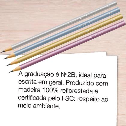 Imagem de Lápis Grafite De Escrever Metallic Escolar Faber Castell