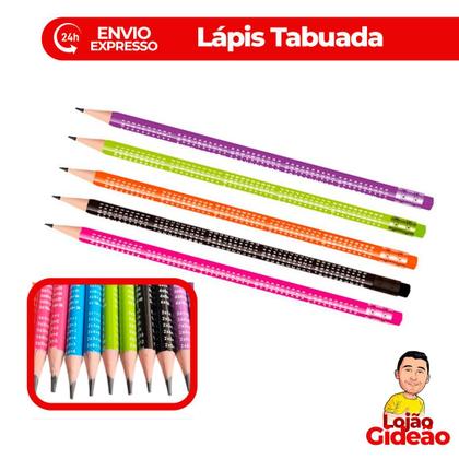 Imagem de Lápis Grafite Preto Tabuada Multiplicar Colorido Para Escrever HB