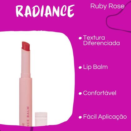 Imagem de Lápis Labial Ruby Rose Lip Balm Radiance 2,2g RB30
