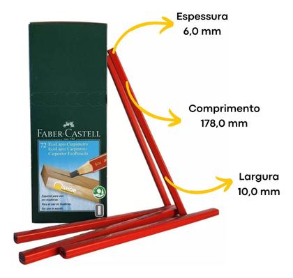 Imagem de Lápis Para Carpinteiro 6mm Faber Castell 72 Unidades