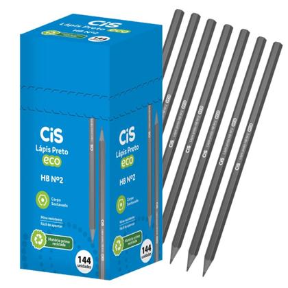 Imagem de Lápis Preto Escolar Nº 2 Cis Ecolápis Grafite Preto Com 144 Unidades
