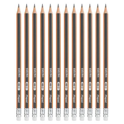 Imagem de Lápis Preto HB N2 Black Peps Triangular Ergonômico c/ Borracha Caixa 12 Unidades Maped