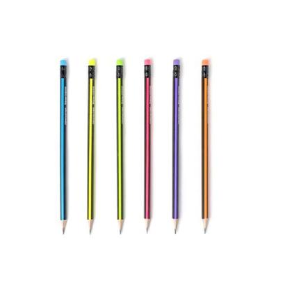 Imagem de Lápis Preto Sextavado Triangular Neon Hb N.2 c/ 96 unidades