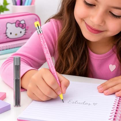 Imagem de Lapiseira Pencil Escolar Hello Kitty 2.0mm + 5 Grafites - Leo&Leo