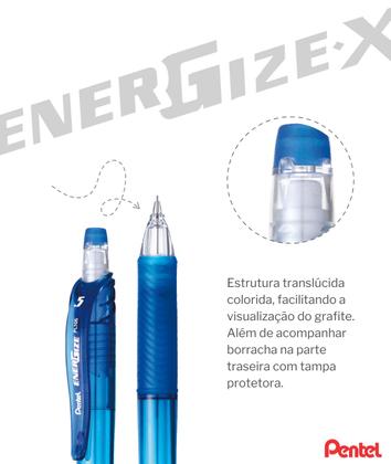 Imagem de Lapiseira Pentel Energize - X PL105 0.5 Grip Emborrachado Antideslizante Borracha Na Ponta Cores Variadas