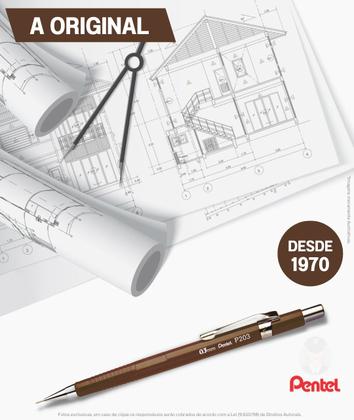 Imagem de Lapiseira Pentel Linha Sharp P200 Tradicional Ponta Fina 0.3mm