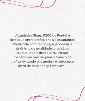 Imagem de Lapiseira Pentel Linha Sharp P200 Tradicional Ponta Fina 0.3mm