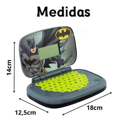 Laptop Batman Bilíngue Português Inglês Tablet Infantil Educativo Computador de Brinquedo - Candide Imagem de Laptop Batman Bilíngue Português Inglês Tablet Infantil Educativo Computador de Brinquedo