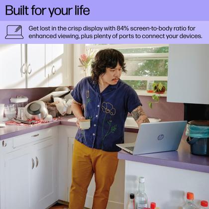 Imagem de Laptop HP de 14 polegadas, tela HD, Intel Core i3-N305, 8 GB de RAM, SSD de 256 GB, Windows 11 Home no modo S