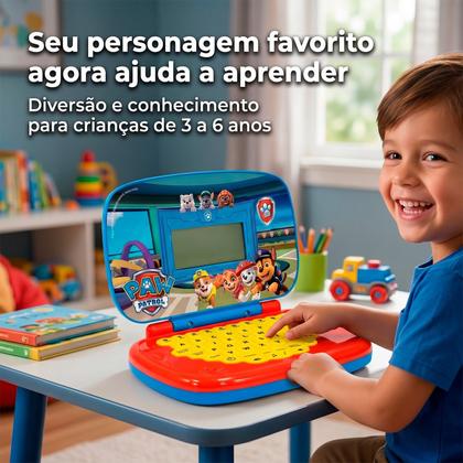 Imagem de Laptop Infantil Bilíngue Patrulha Canina Notebook Educativo Inglês Português Para Criança