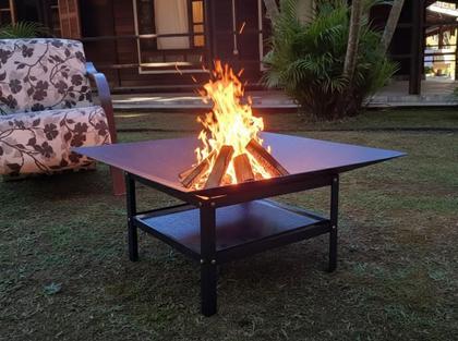 Imagem de Lareira 80cm p/ Jardim Fogueira Externa Portatil a Lenha