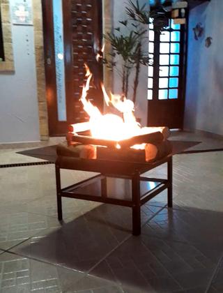 Imagem de Lareira 80cm p/ Jardim Fogueira Externa Portatil a Lenha