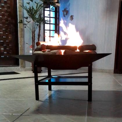 Imagem de Lareira 80cm p/ Jardim Fogueira Externa Portatil a Lenha