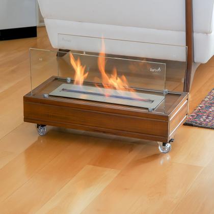 Imagem de Lareira à Álcool / Etanol - Queimador de 60cm Madeira e Aço