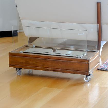 Imagem de Lareira à Álcool / Etanol - Queimador de 60cm Madeira e Aço