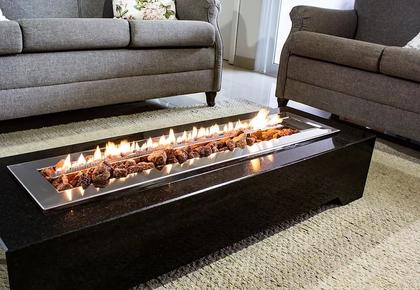 Imagem de Lareira a Gás de Embutir em Aço Inox Stile 90 Cm - JX Metais