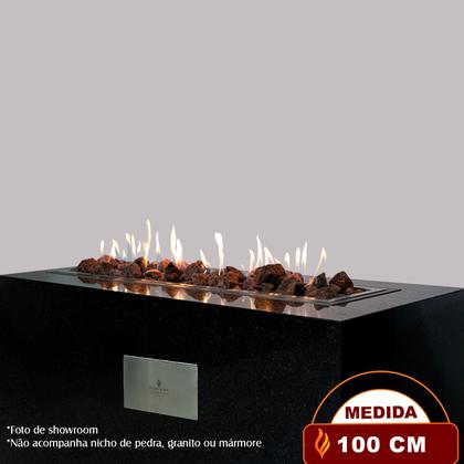 Imagem de Lareira a Gás Externa - Fire Pit - Retangular 100cm - Fogo & Art