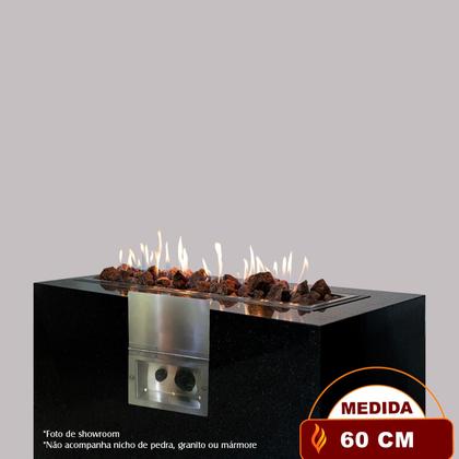 Imagem de Lareira a Gás Externa - Fire Pit - Retangular 60cm - Fogo & Art