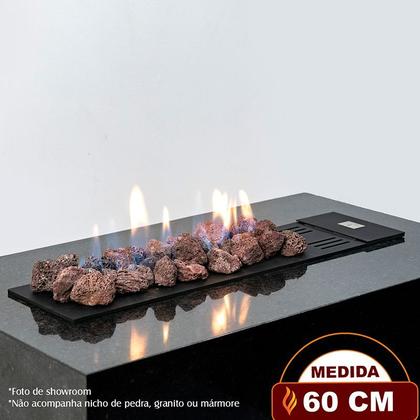 Imagem de Lareira a gás Fogo e Art Luna de 60cm Gás com pedras vulcânicas