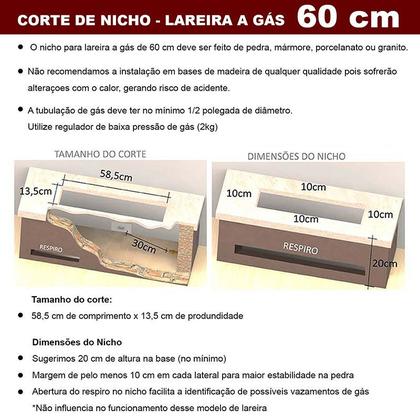 Imagem de Lareira a gás Fogo e Art Luna de 60cm Gás com pedras vulcânicas