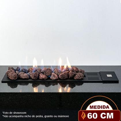 Imagem de Lareira a gás Fogo e Art Luna de 60cm Gás com pedras vulcânicas