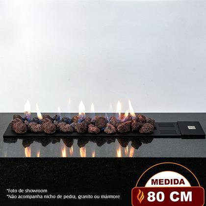 Imagem de Lareira a gás Fogo e Art Luna de 80cm com pedras vulcânicas